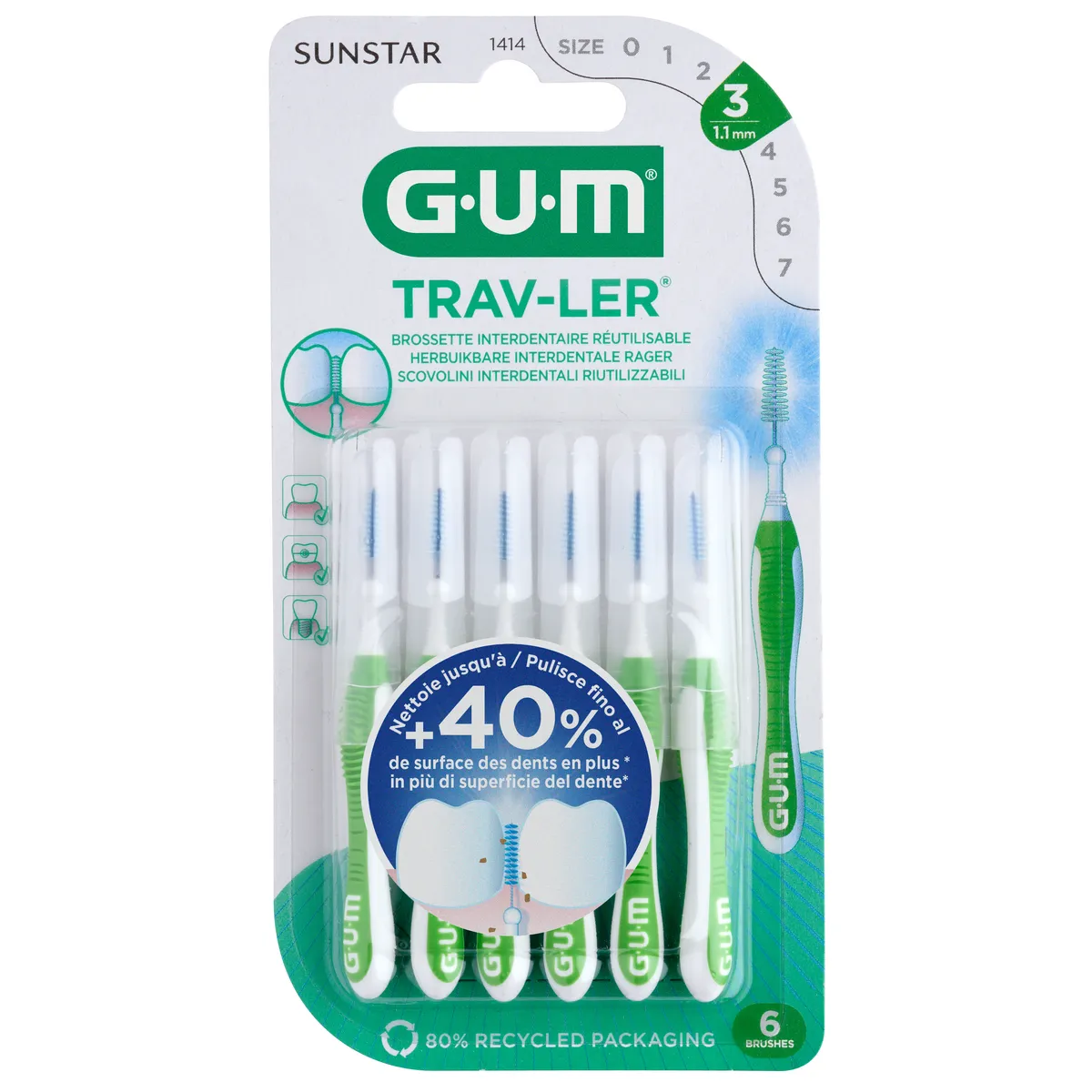GUM Trav-Ler 1.1 mm 6pcs Blister