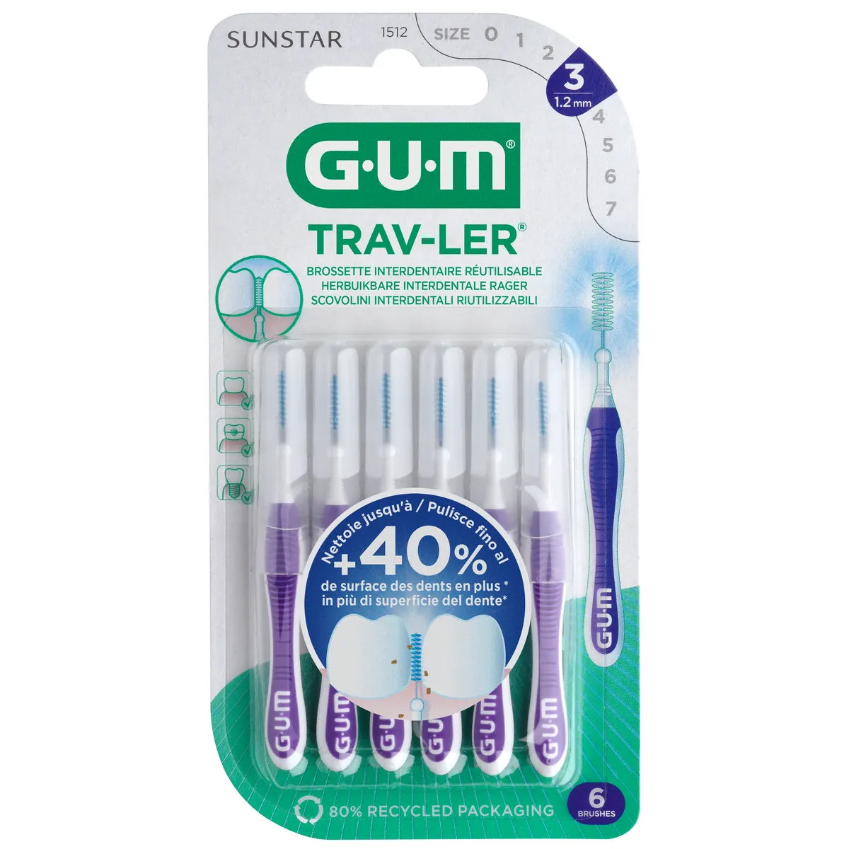 GUM Trav-Ler 1,2 mm 6 st Blister