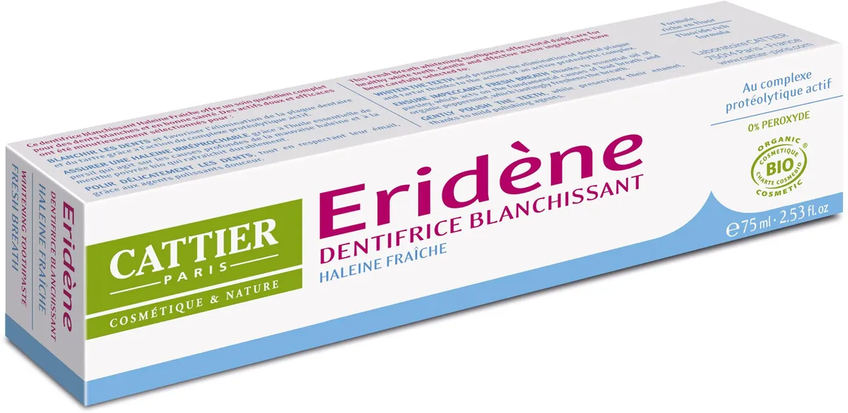 Cattier Eridene Dentifrice Blanchissant Bio 75gr