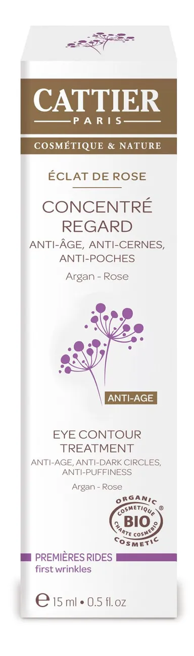 Cattier Concentré Regard Eclat De Rose Bio 15ml