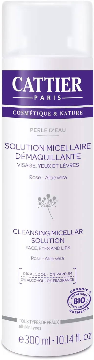 Cattier Perle D'eau Solution Micellaire Démaquillante Bio 300ml