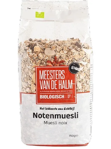 De Halm Muesli Met Noten Bio 750 g