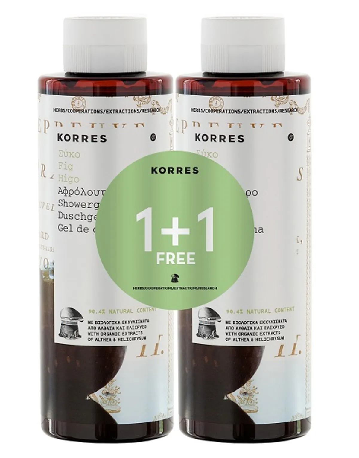 Korres KB Douchegel Vijg 2x250ml (Promotie 1 + 1 gratis)