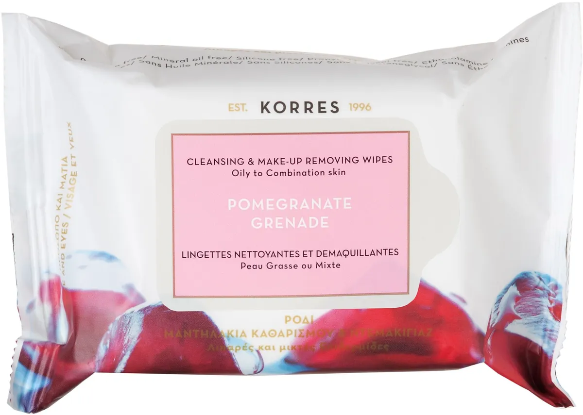 Korres KF Grenade 25 Lingettes Démaquillantes (peaux Mixtes a Grasses)