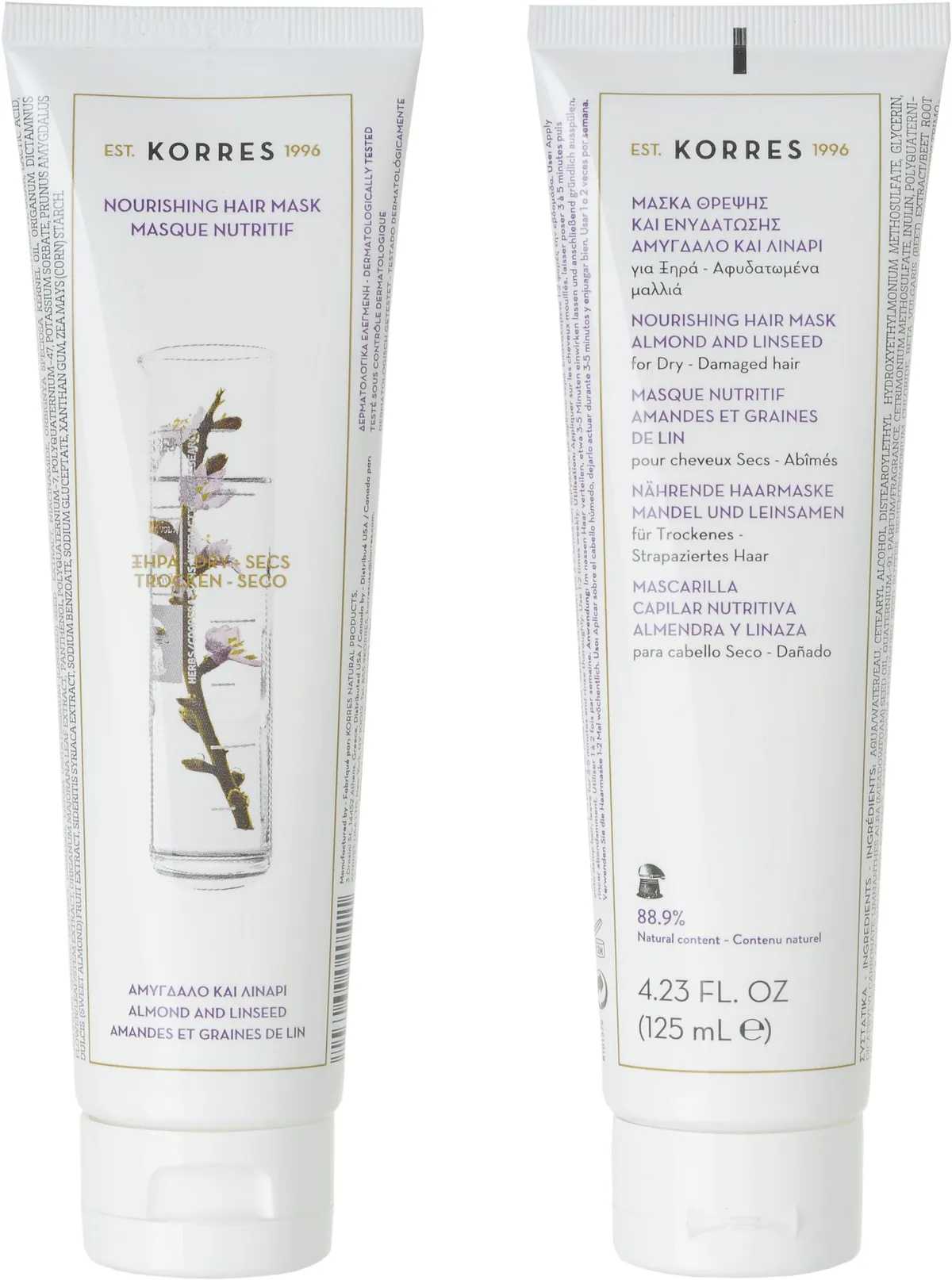 Korres Après-Shampooing Nutritif Amandes & Graines de Lin 125ml
