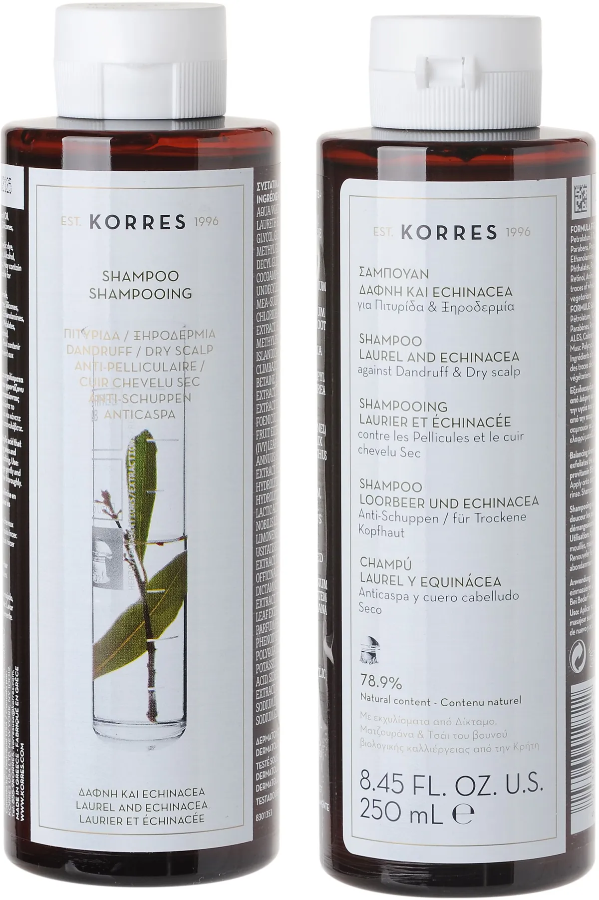 Korres Shampooing Antipelliculaire Laurier & Echinacée 250ml