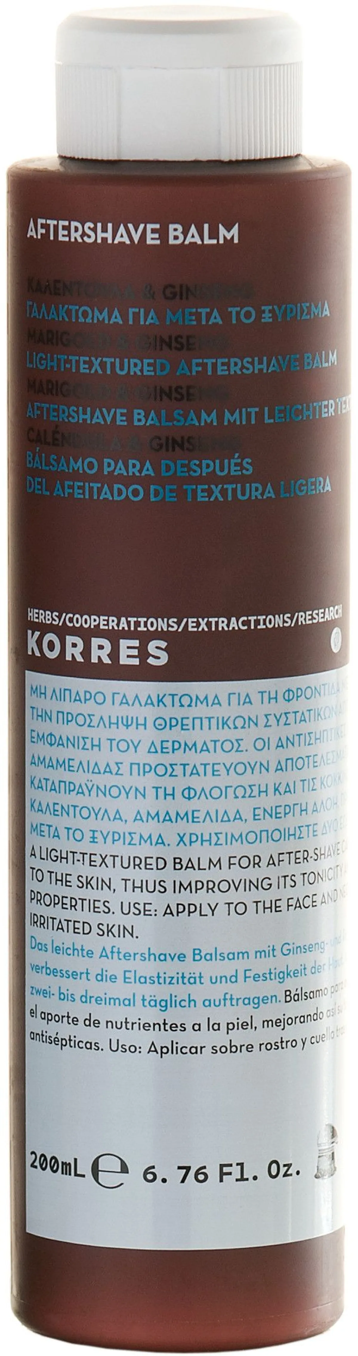 Korres KME Crème Après Rasage Ginseng & Marigold 200ml