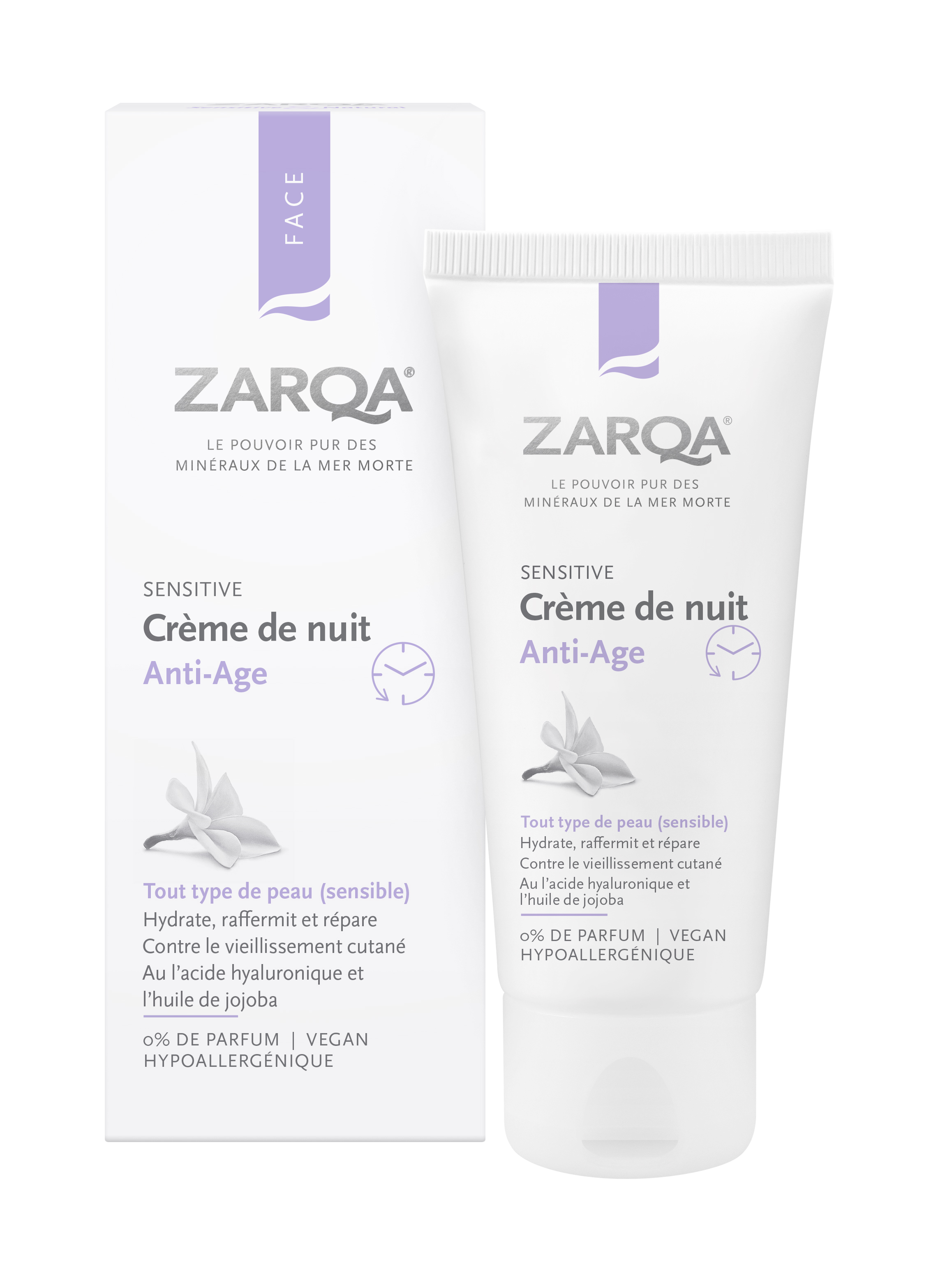 Zarqa Sensitive Anti-Age Nachtcrème 50 ml - Purasana