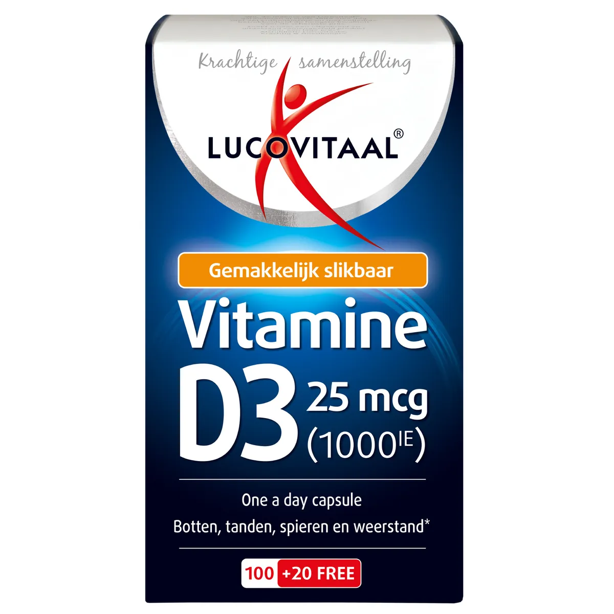 Lucovitaal Vitamine D3 25 mcg 100+20 Capsules