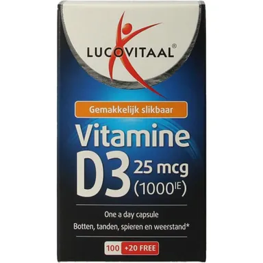 Lucovitaal Vitamine D3 25 mcg 100+20 Capsules