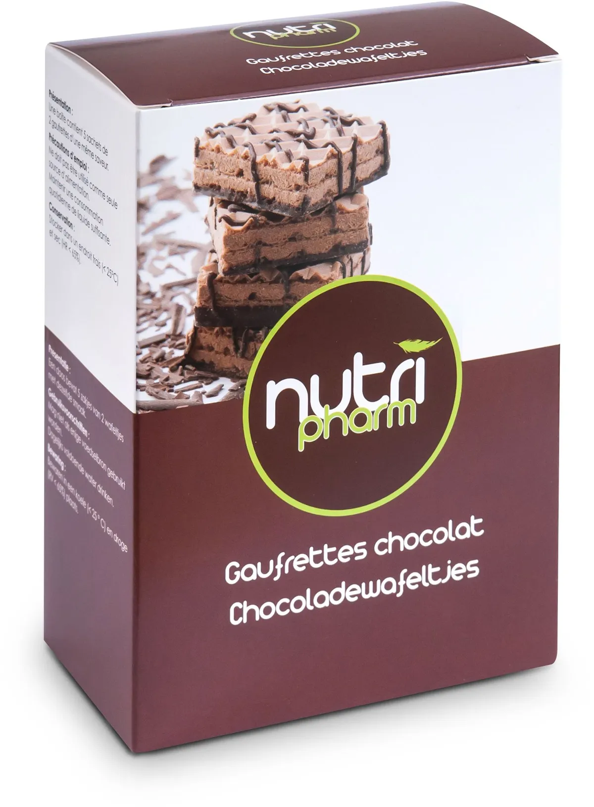 Nutripharm Wafeltjes Chocolade 5 zakjes x 2 Wafeltjes