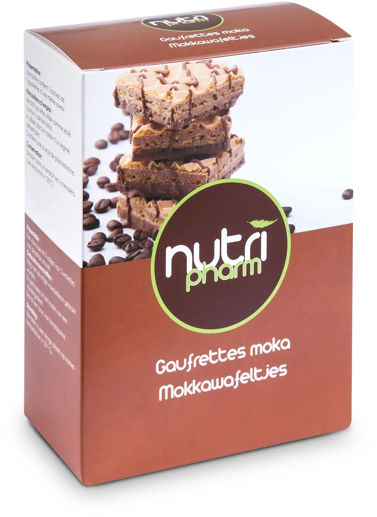 Nutripharm Wafeltjes Moka 5 Zakjes x 2 Wafeltjes