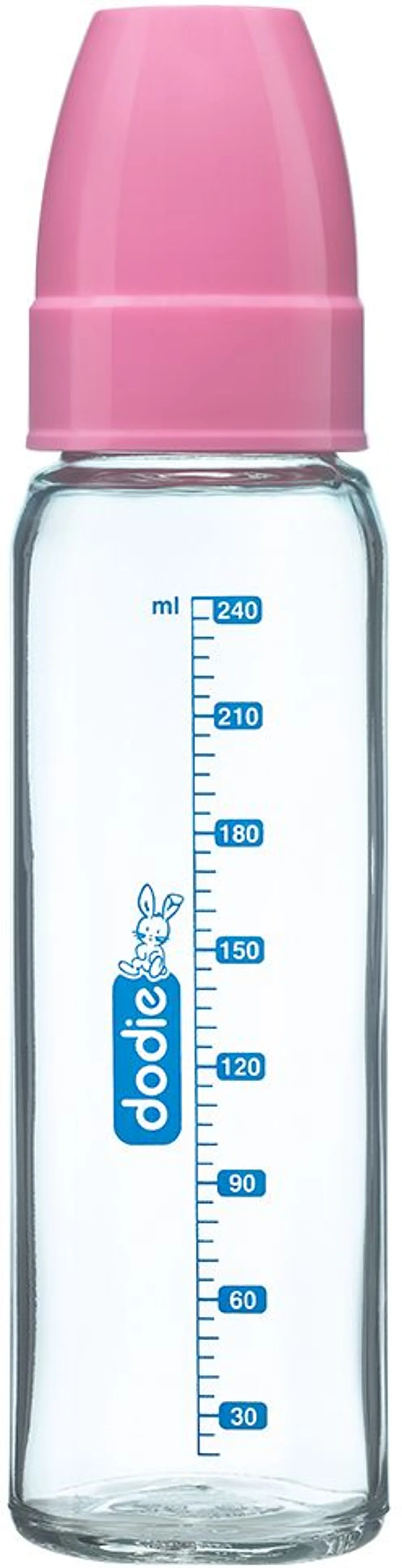 Dodie Biberon Verre Col Etroit (Rose) 240ml