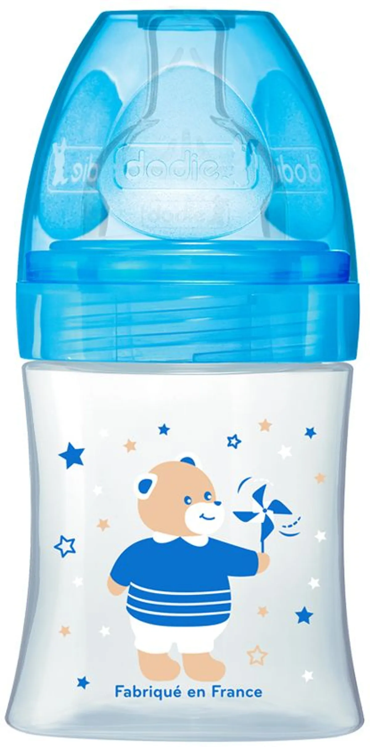 Dodie Biberon Sensation+ Tétine Débit 1 (Bleu Ourson) 150ml