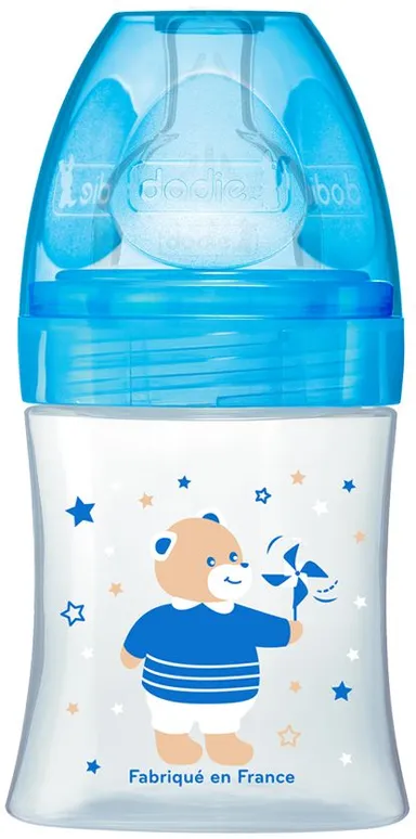 Dodie Biberon Sensation+ Tétine Débit 1 (Bleu Ourson) 150ml