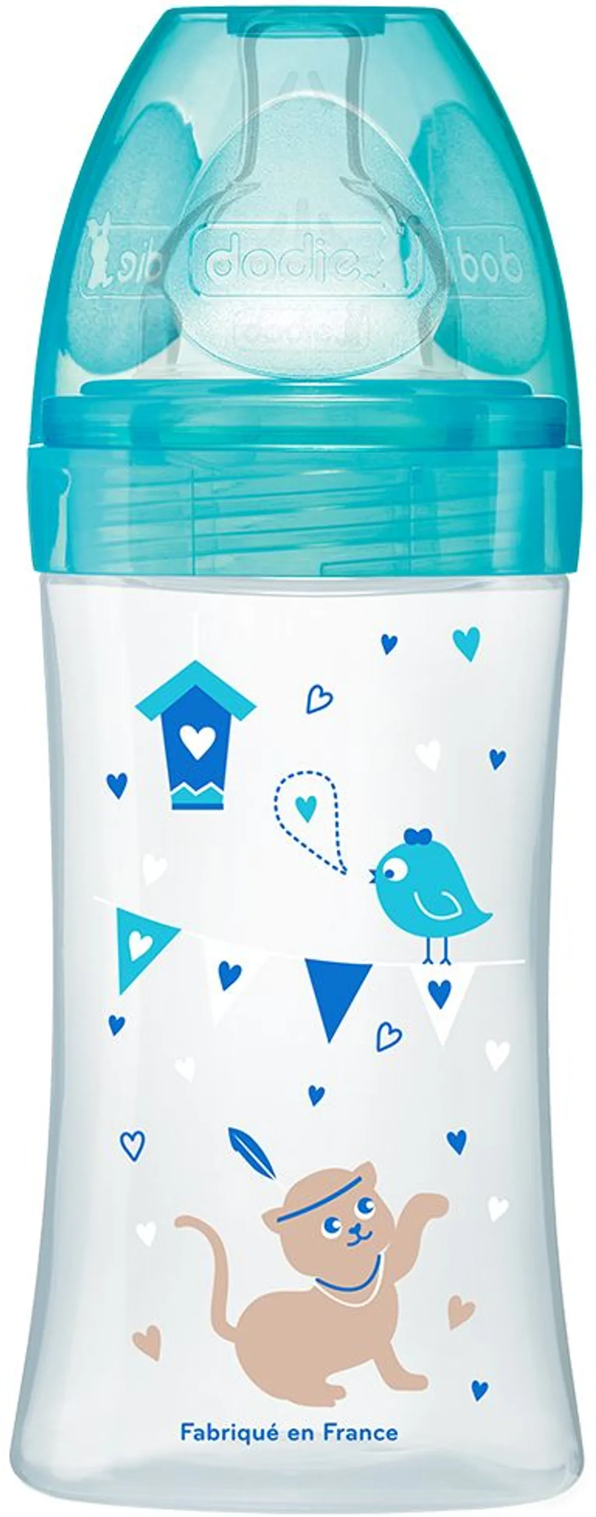 Dodie Biberon Sensation+ Tétine Débit 2 (Lagoon Chat) 270ml