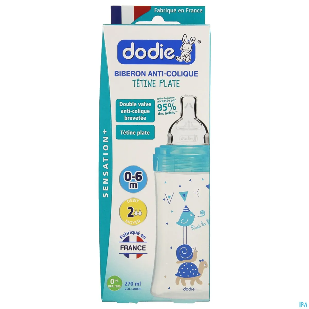 Dodie Zuigfles Sensation+ Speen Debiet 2 (Laguna Kat) 270ml