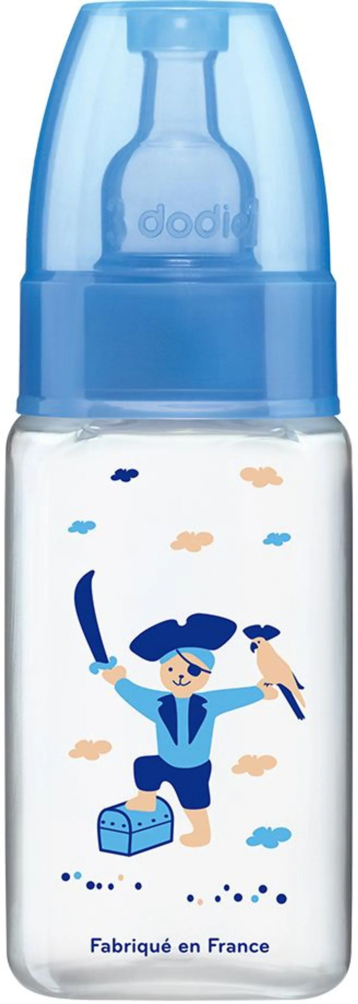 Dodie Mon Biberon Tétine Débit 1 (Bleu Pirate) 150ml