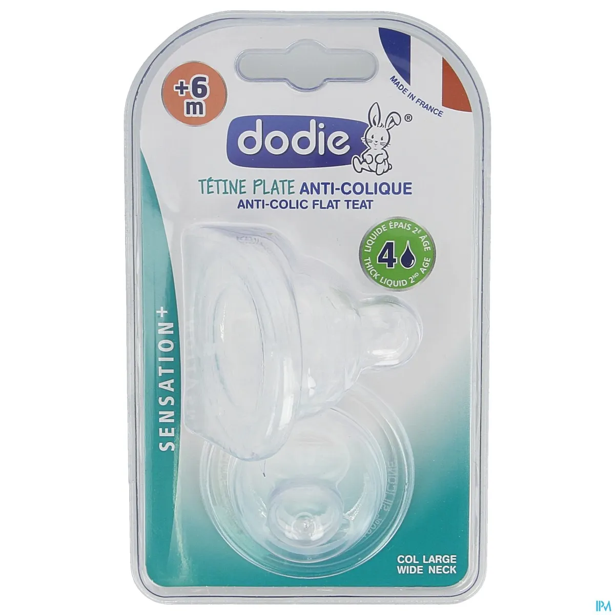 Dodie Platte Speen Sensation+ Wijde Hals Debiet 4 Dikke Vloeistof (+6 maanden)