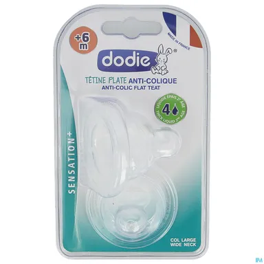 Dodie Platte Speen Sensation+ Wijde Hals Debiet 4 Dikke Vloeistof (+6 maanden)