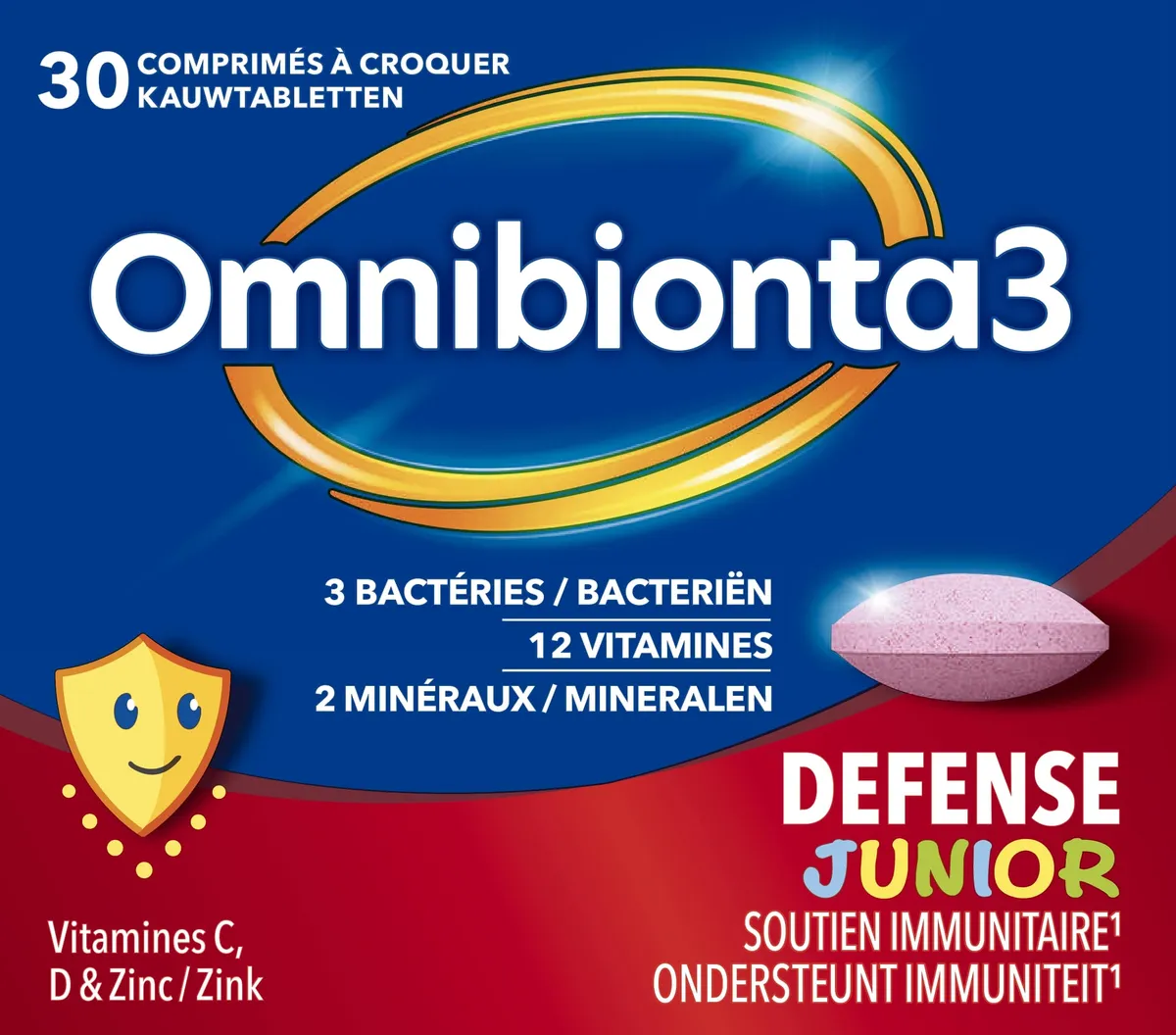 Omnibionta-3 Junior 30 Comprimés à Croquer Framboise