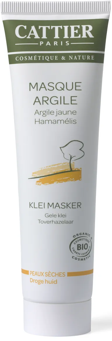 Cattier Gezichtsmasker Gele Klei Bio Droge Huid 100ml