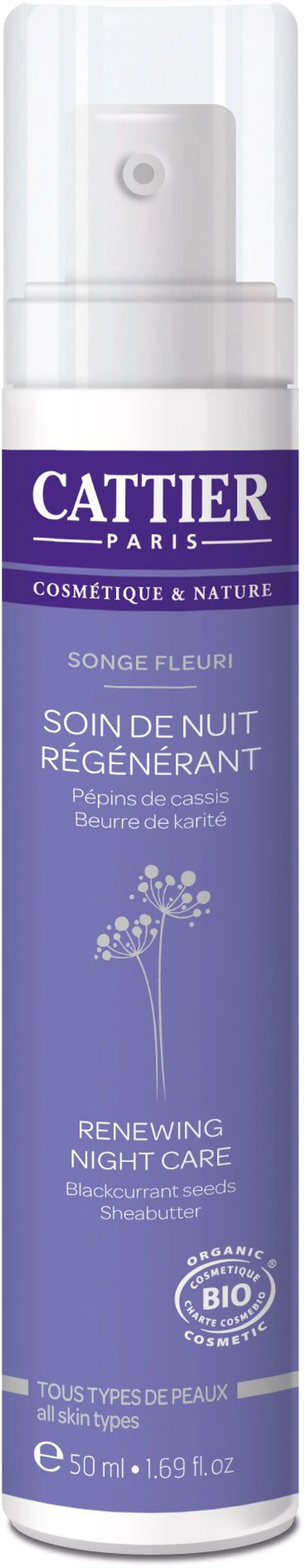 Cattier Songe Fleuri Crème de Nuit Régérérante 50ml