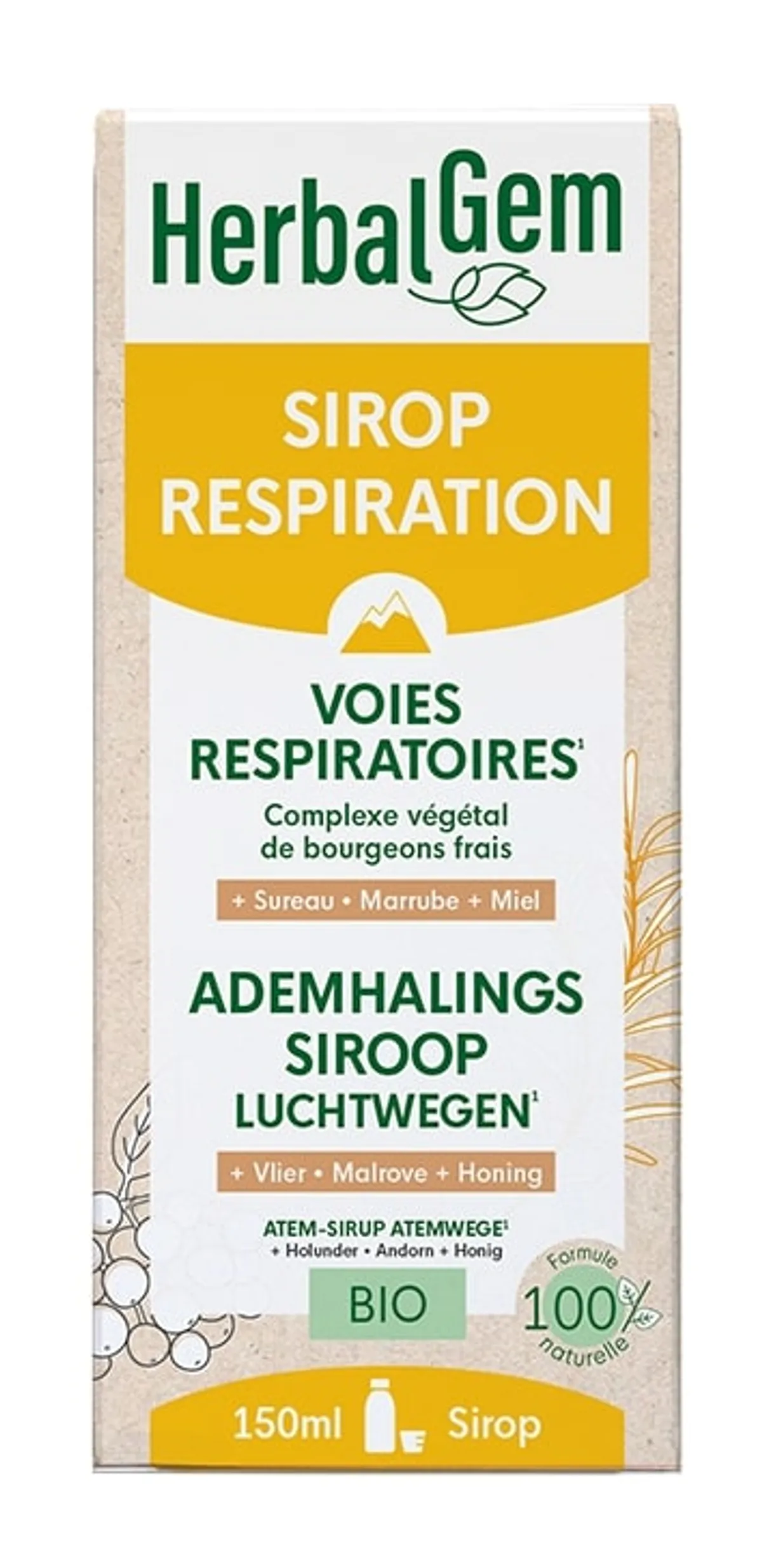 Herbalgem Sirop Respiration BIO 150ml
