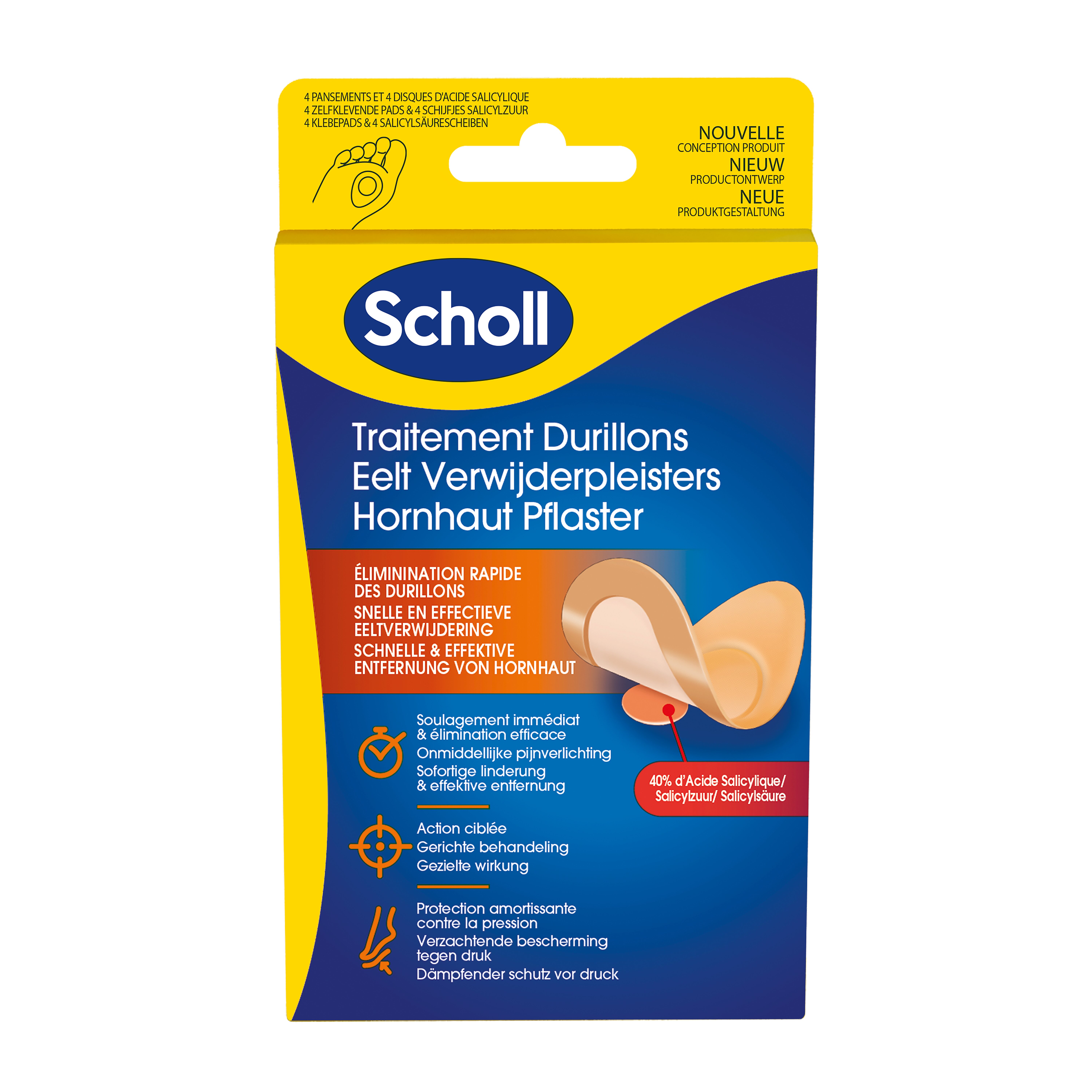 Scholl Durillons Traitement 4 Pansements - Callosité - Cor - Durillon ...