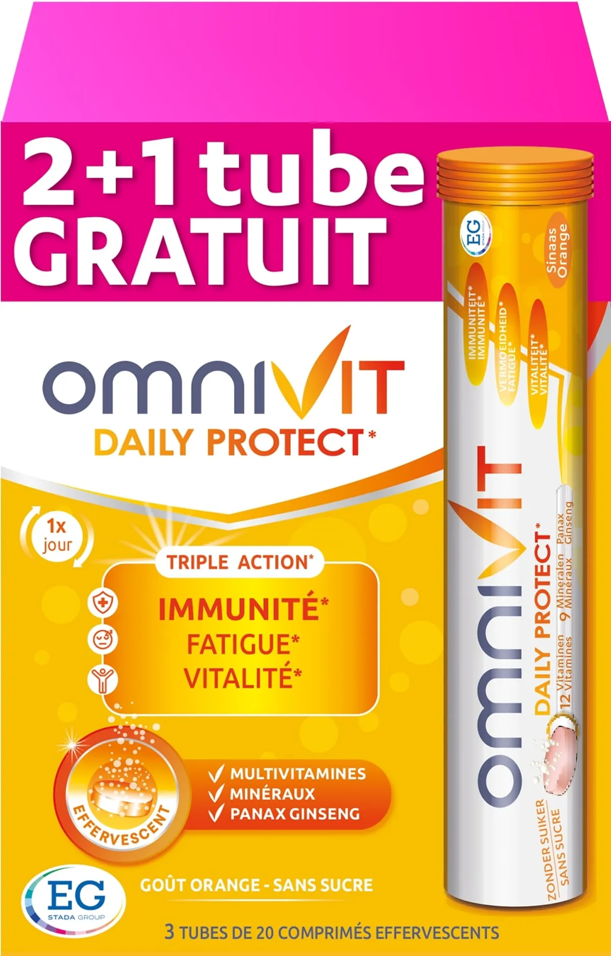 Omnivit Daily Protect Adult 3x20 Comprimés Effervescents (2+1 gratuit)