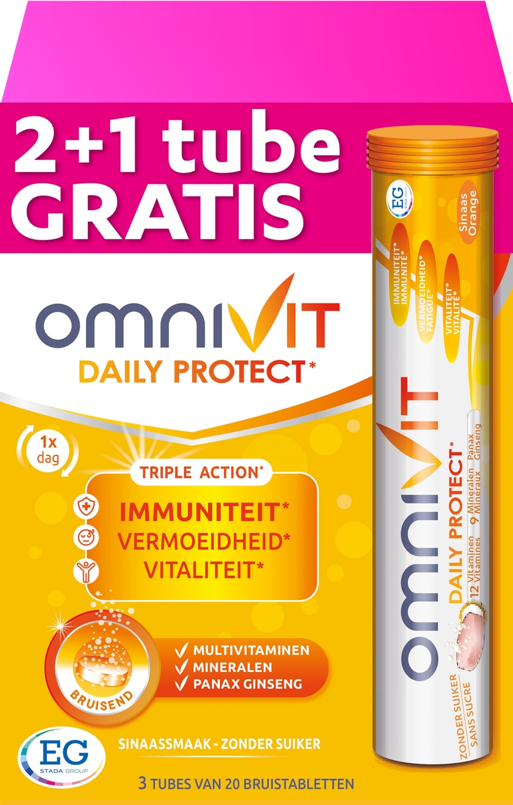 Omnivit Daily Protect Adult 3x20 Bruistabletten (2+1 gratis) - Omnivit