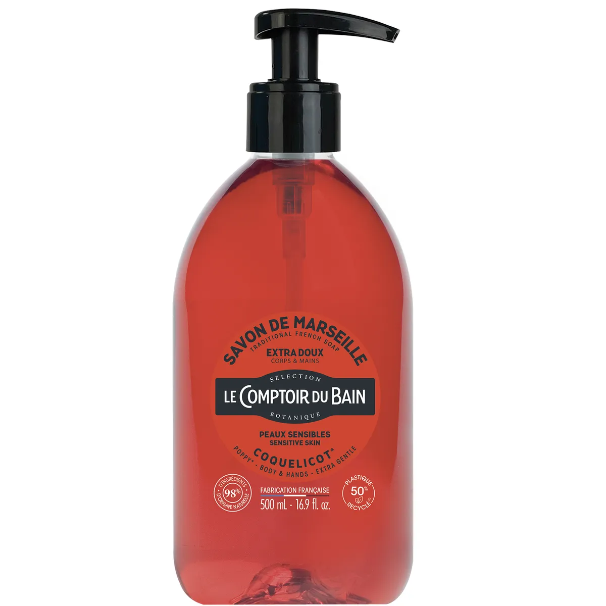 Le Comptoir du Bain Savon Liquide Marseille Coquelicot 500ml