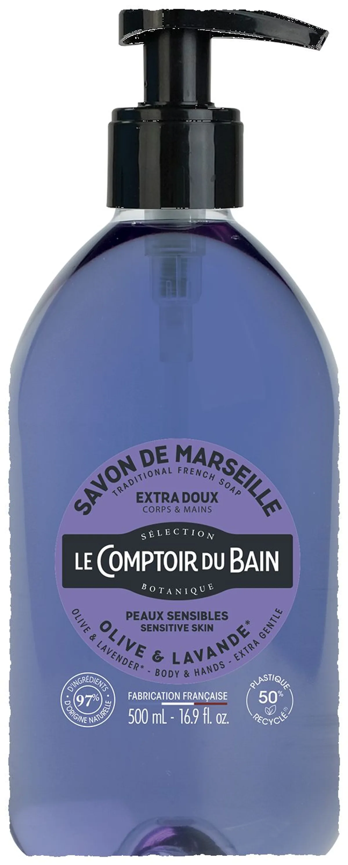 Le Comptoir du Bain Vloeibare Marseillezeep Olijf-Lavendel 500ml