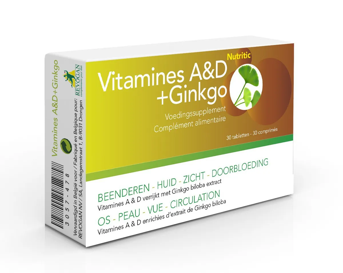 Nutritic Vitamines A & D plus Ginkgo 30 Comprimés