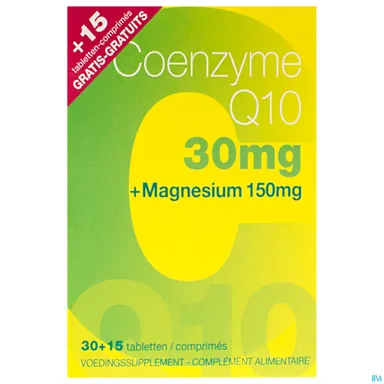 Co-enzym Q10 + Magnesium 30 Tabletten (+ 15 Gratis)