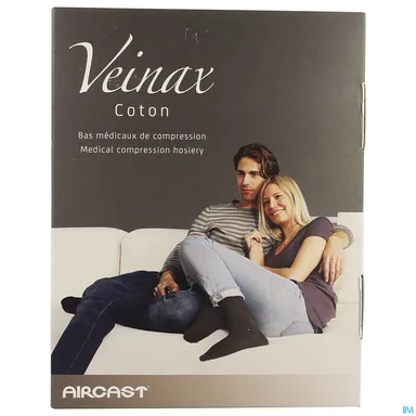 Veinax Katoen Lange Kousen Man (Kleur Zwart - Klasse 2 - Maat 3)