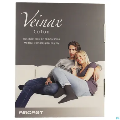 Veinax Katoen Lange Kousen Man (Kleur Zwart - Klasse 2 - Maat 2)