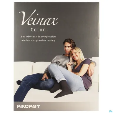 Veinax Katoen Lange Kousen Man (Kleur Zwart - Klasse 2 - Maat 4)