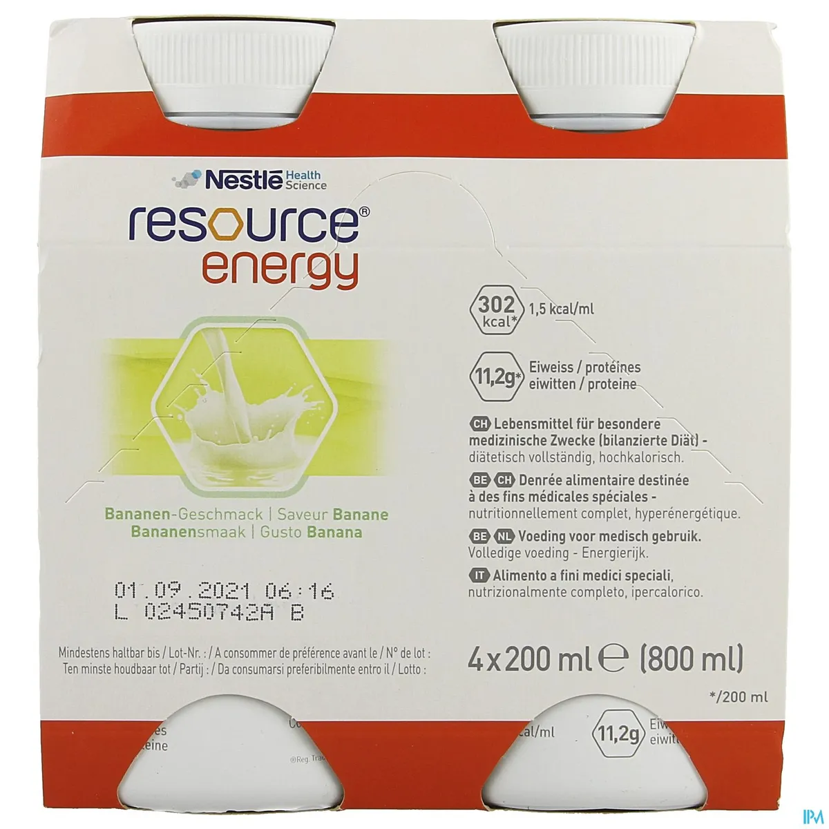 Resource Energy Drink Banaan 4x200ml