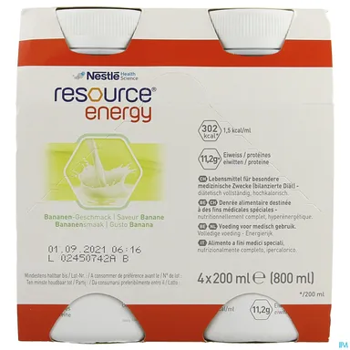 Resource Energy Drink Banaan 4x200ml