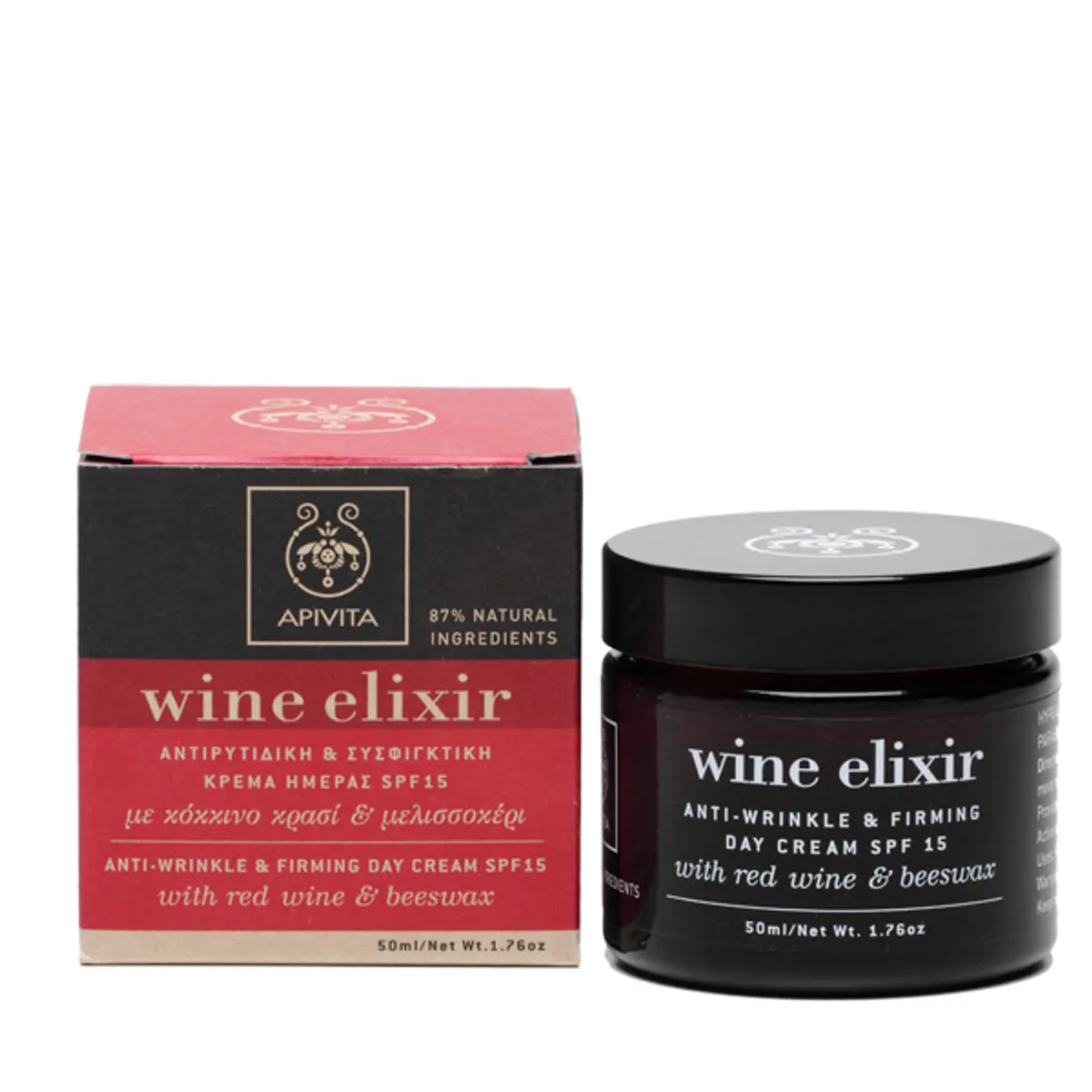 Apivita Wine Elixir Crème de Jour IP15 Anti-Rides et Raffermissante 50ml
