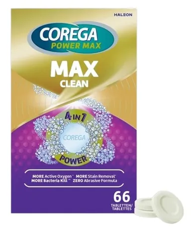 Corega Power Max Clean 4 en 1 66 Comprimés