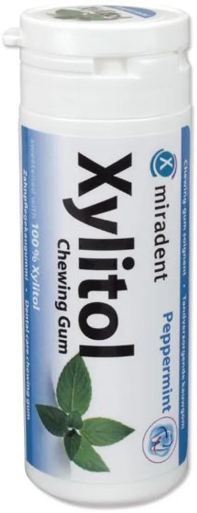Miradent Chewing Gum Xylitol Pepermunt Zonder Suiker 30g