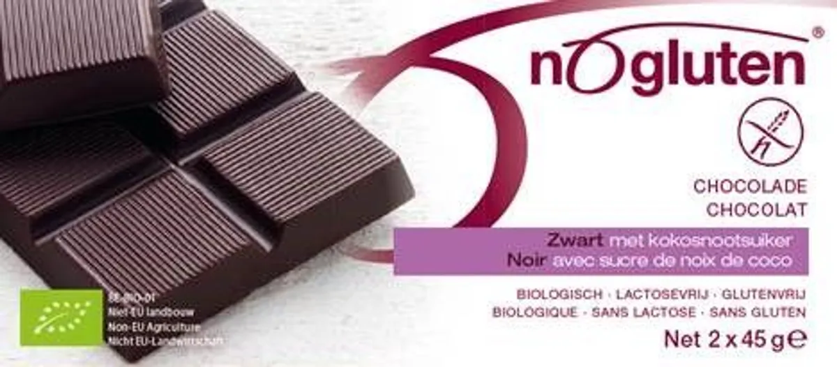 Nogluten Chocolat Noir Bio 2x45g 3996