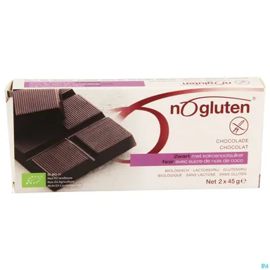 Nogluten Chocoladereep Zwart Bio 2x45g 3996