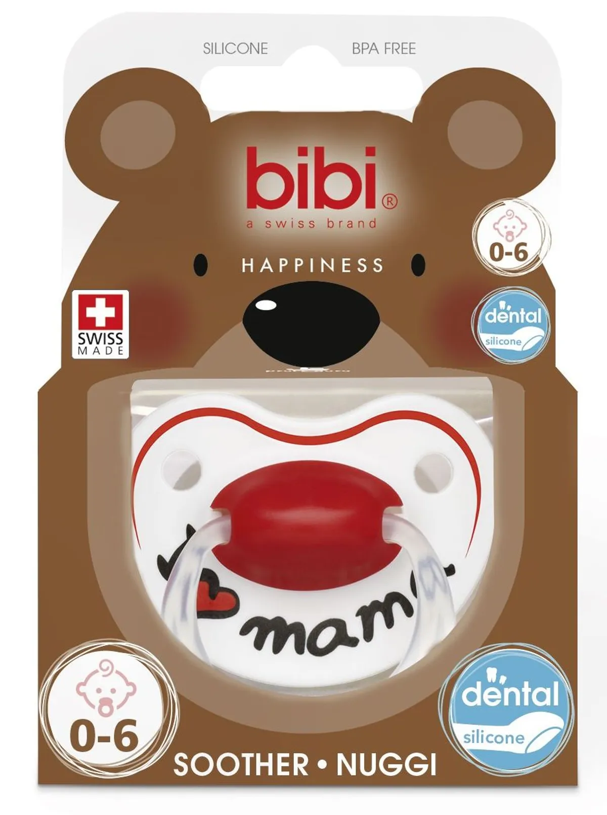 BIBI Sucette Happiness I Love Mama (de 0 à 6 mois)