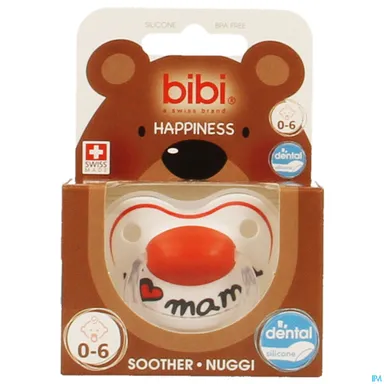 BIBI Fopspeen Happiness I Love Mama (van 0 tot 6 maanden)