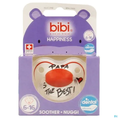 BIBI Fopspeen Happiness Papa Is The Best (van 6 tot 16 maanden)