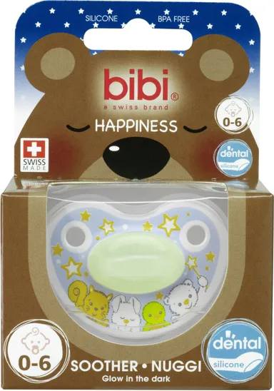 BIBI Happiness Sucette Glow in the Dark (de 0 à 6 mois)