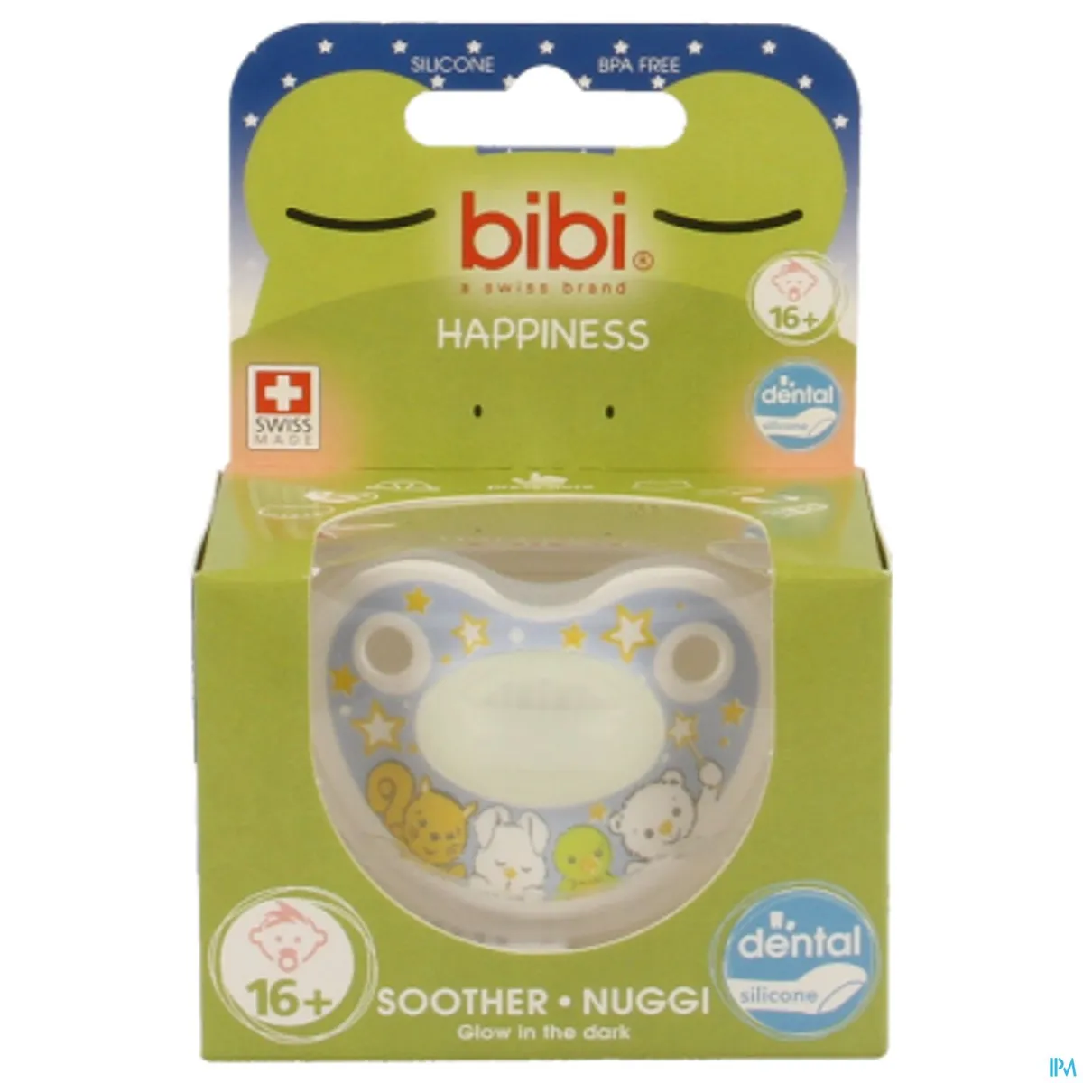 BIBI Happiness Fopspeen Sucette Glow in the Dark (meer dan 16 maanden)